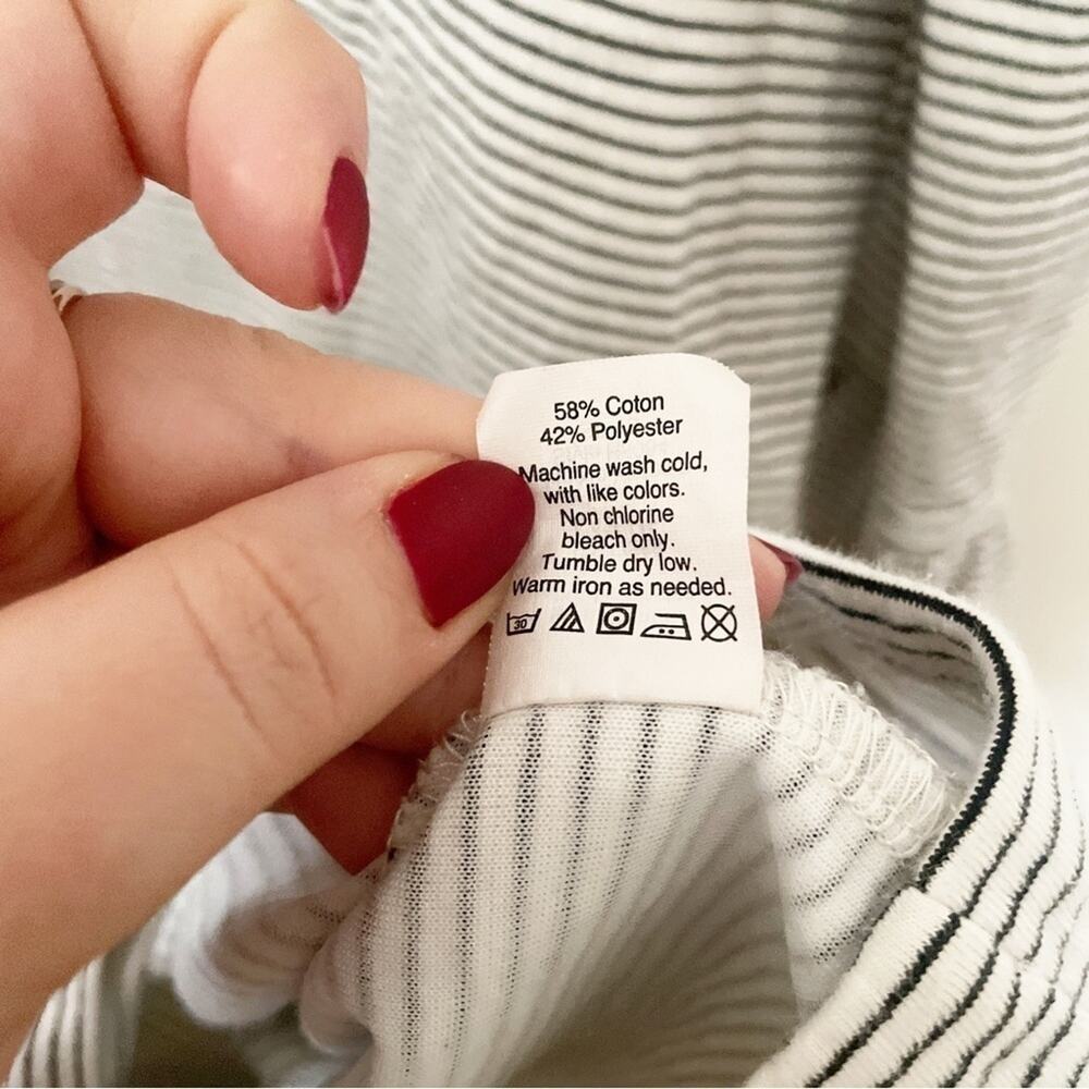 J.Crew Factory Black White Striped Ruffle Sleeve Dress Size XS - Picture 5 of 9